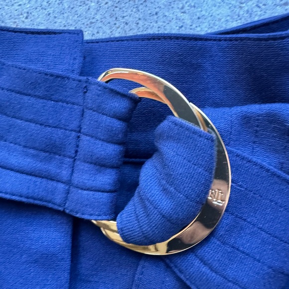 Lauren Ralph Lauren Cropped Pleated Wide Leg Trousers  Sz MEDIUM With Bel… - Picture 2 of 16